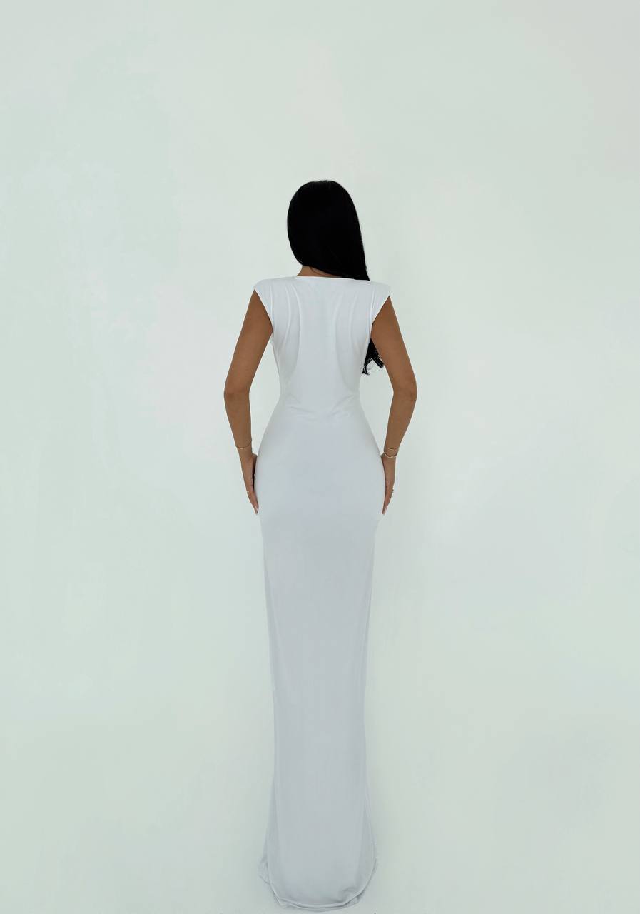 White basic long dress