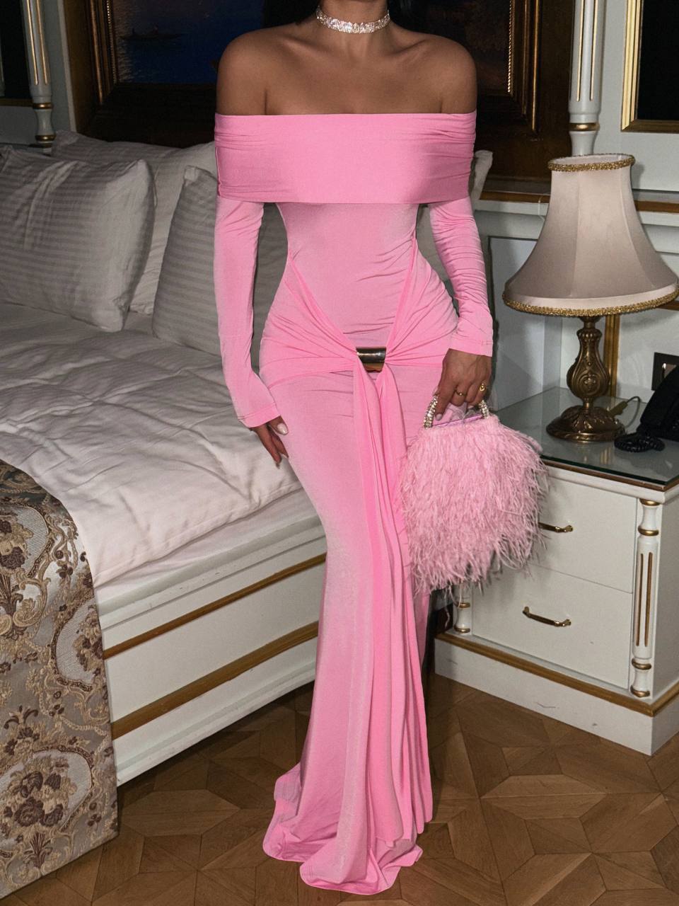 Pink long sleeve Dress – Velor