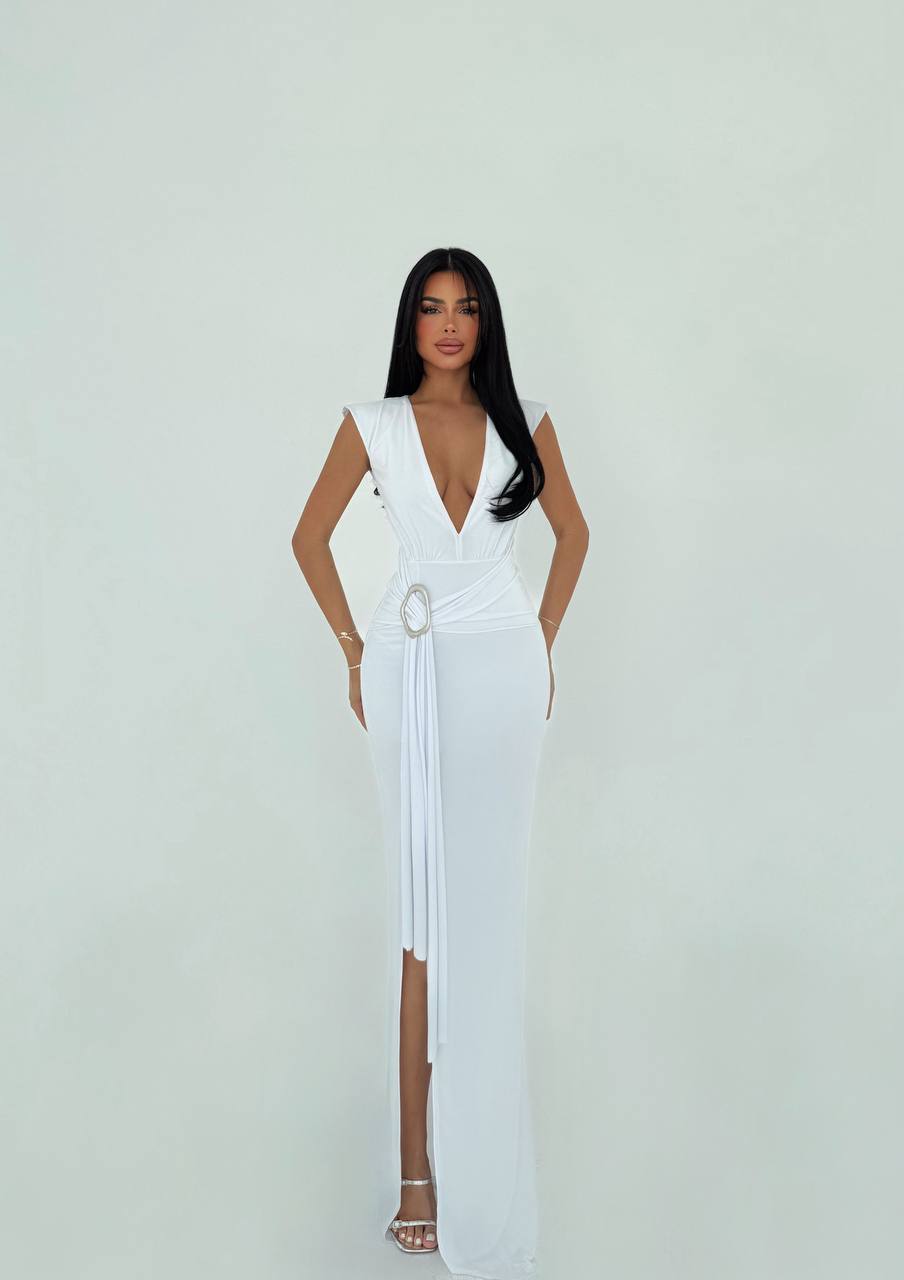 White basic long dress